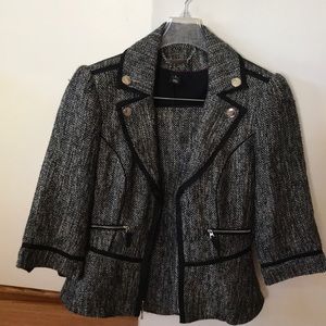 Grey jacket skirt suit